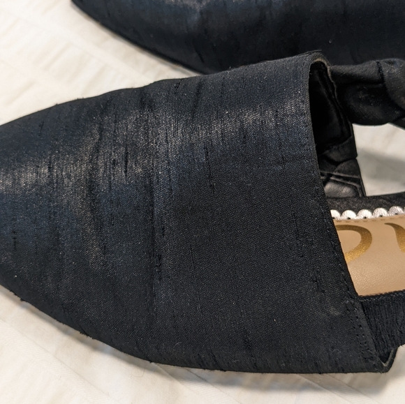 Pointed toe, black Sam Edelman satin loafers/mules in EUC - Picture 3 of 8